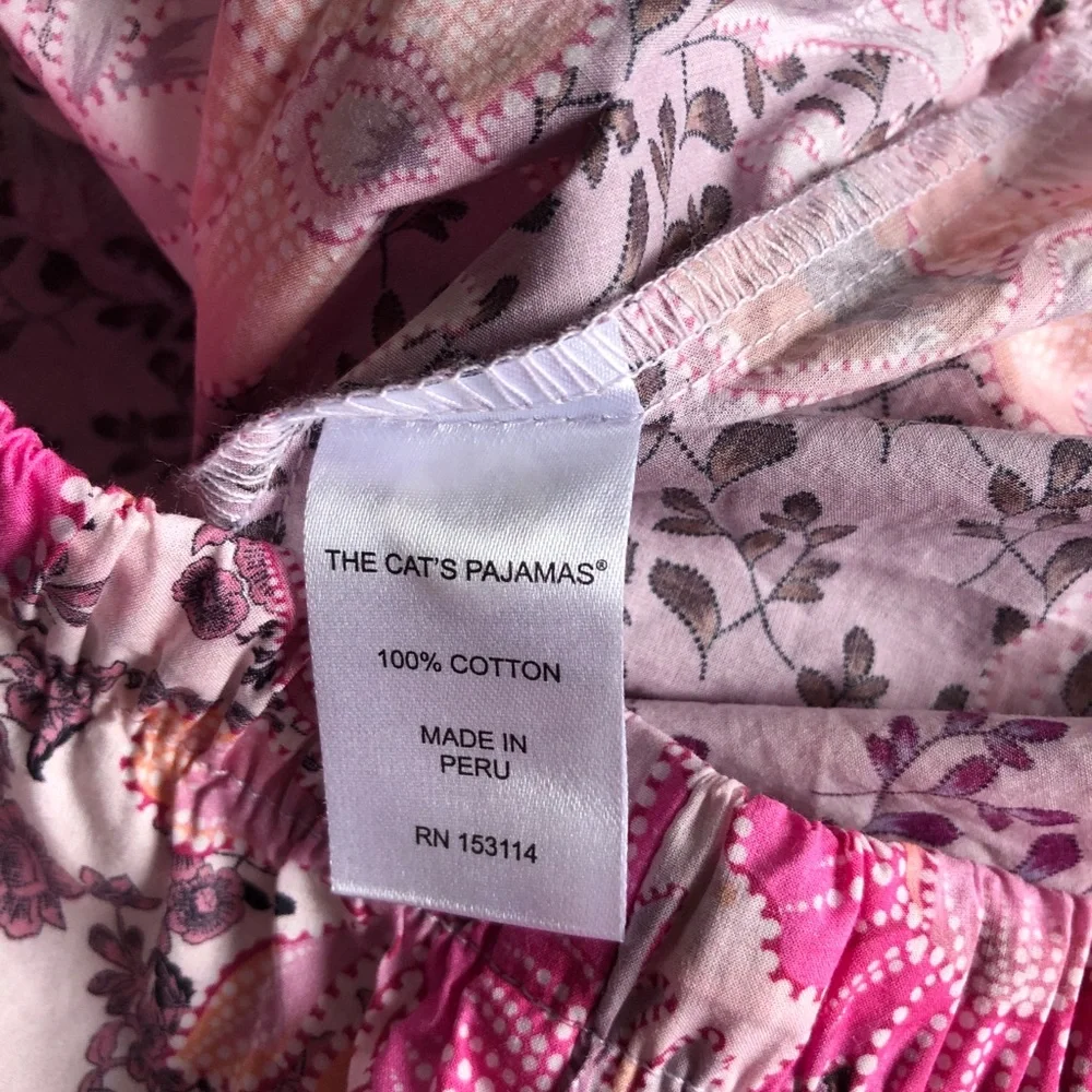 The Cat’s Pajamas Piper Luxe Cotton Shorts Pink Floral Print Medium